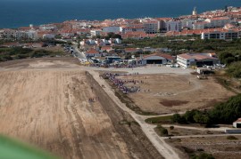 Platsen för European CanSat Competition 2015 sedd från ovan under flight-test. Credit: ESA education / Dario