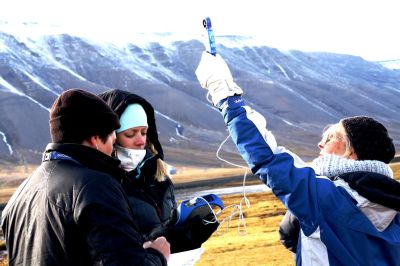 Mätning av vindhastighet pågår med hjälp av SPARK datalogger.