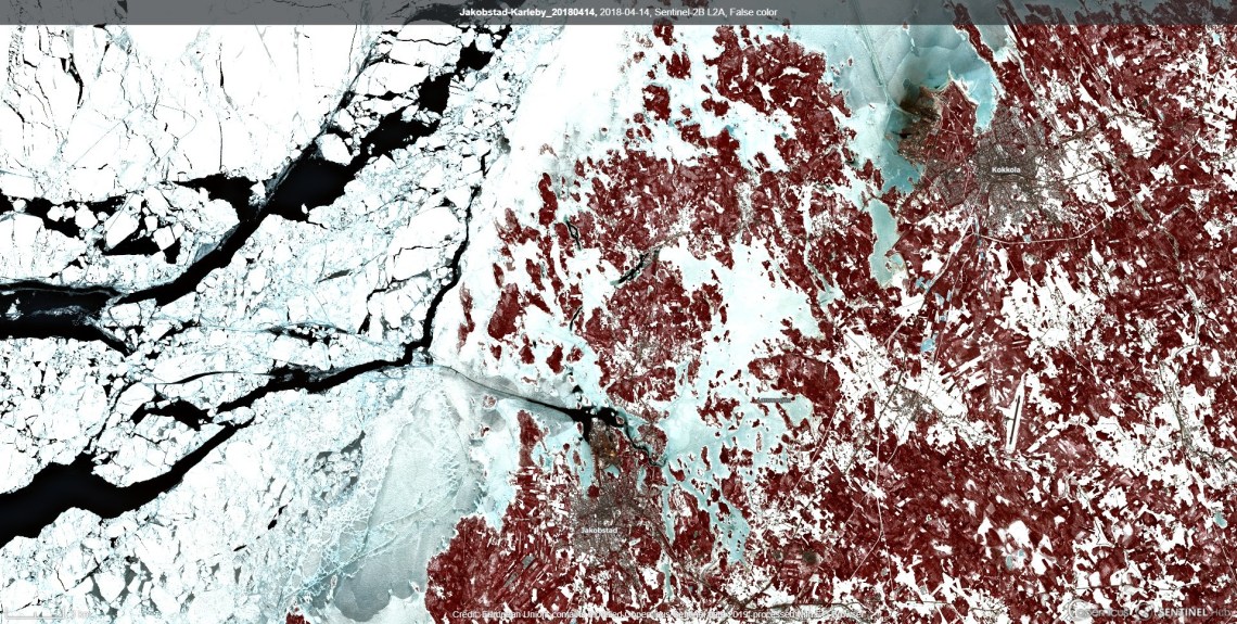 2018-04-14, Sentinel-2B L2A, False color